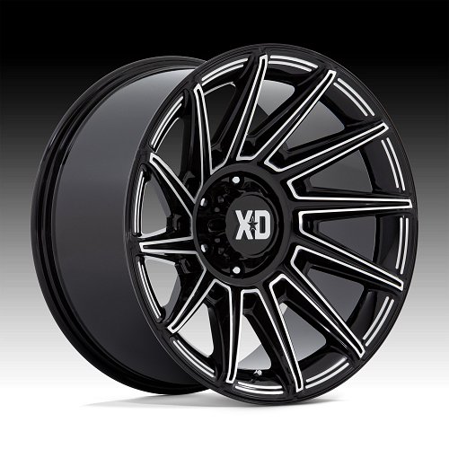 XD Series XD867 Specter Gloss Black Milled Custom Truck Wheels 1